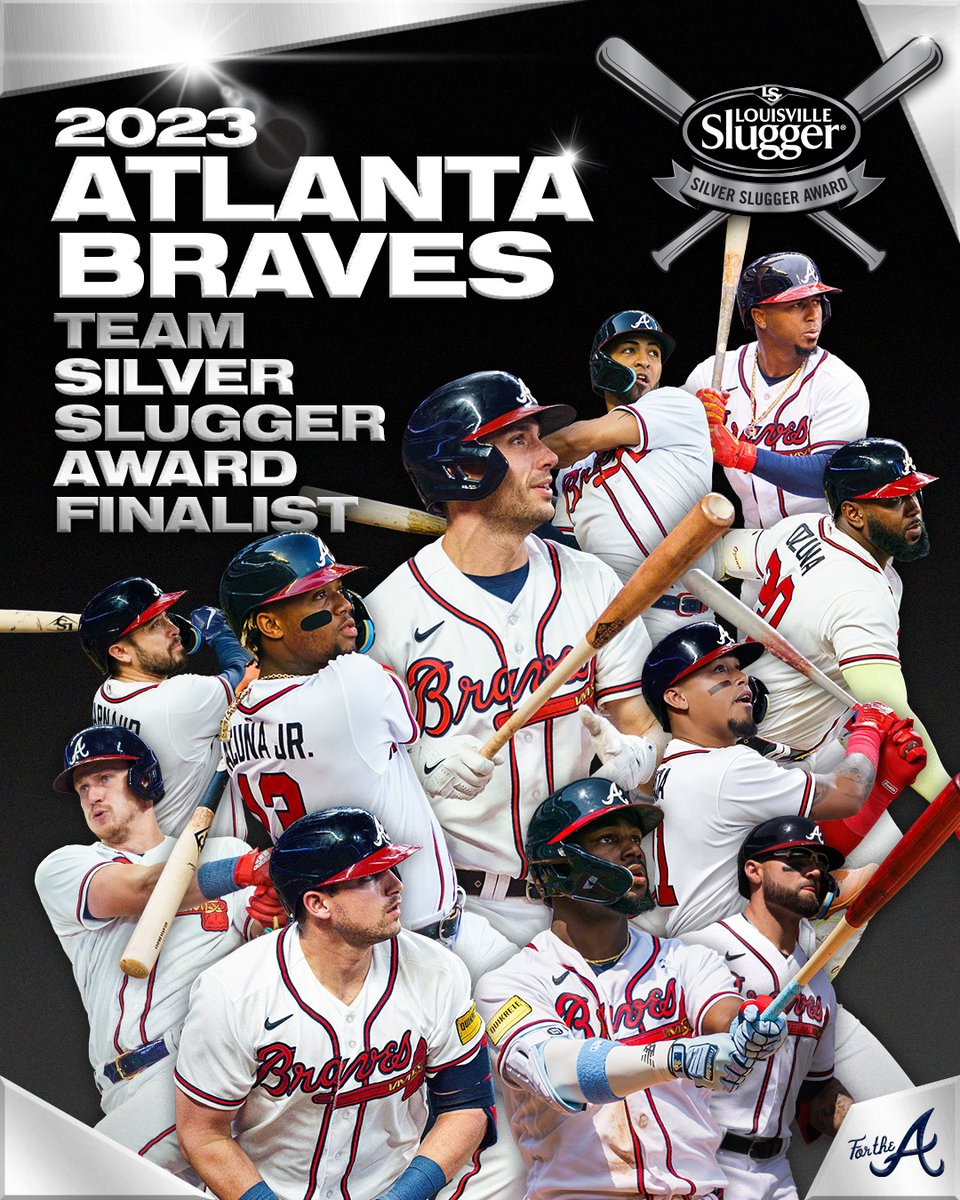 Braves's tweet image. The 2023 Atlanta Braves are a finalist for the first ever Team Silver Slugger Award!

Vote now: mlb.com/awards/silver-…