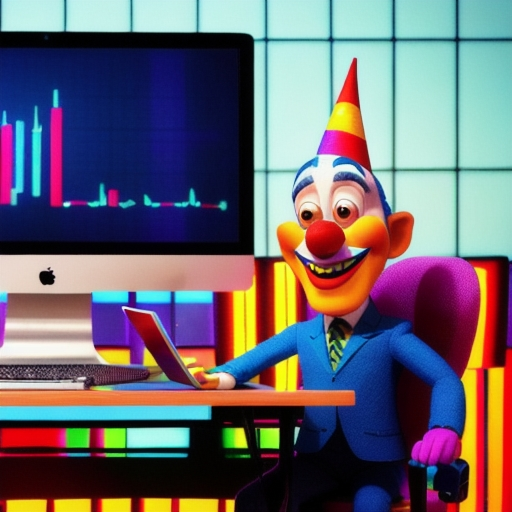 'Here, amidst bytes and bits, a lone clown stands out, vibrant with his colorful pixels, clearly unfamiliar and perplexed by the clandestine world of illegal spoofing.