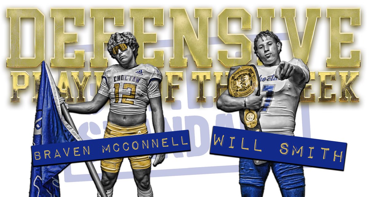 YellowjacketsFB's tweet photo. Congratulations to our Players of the Week from PC North! 

Offense-Juju Smith
Defense-Braven McConnell and Will Smith
Special Teams-Easton Costa

#IntheArena #GoldStandard #StingEm🐝🤙🏻 https://t.co/1npGD7qrCp