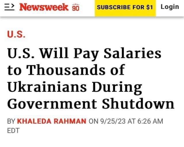 Stephanie 🇺🇸 (@stephhoover8) on Twitter photo <a href="/POTUS/">President Donald J. Trump</a> Some of you may not have realized this, but we’ve been paying the salaries of 57,000 of Ukraine’s first responders, while Biden is now telling you OUR MILITARY will not get paid. <a href="/POTUS/">President Donald J. Trump</a> Some of you may not have realized this, but we’ve been paying the salaries of 57,000 of Ukraine’s first responders, while Biden is now telling you OUR MILITARY will not get paid.