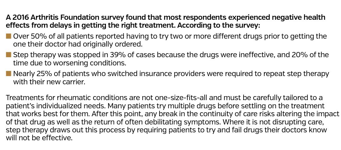 Howard Yang, MD, RhMSUS (@howardyangmd) on Twitter photo Step therapy just delay care!!! 2016 <a href="/ArthritisFdn/">Arthritis Foundation</a> survey noted patient experienced negative health effects from delay in getting the right treatment. <a href="/ACRheum/">American College of Rheumatology</a> <a href="/ACRheumDC/">ACRheumDC</a> #act4arthritis Step therapy just delay care!!! 2016 <a href="/ArthritisFdn/">Arthritis Foundation</a> survey noted patient experienced negative health effects from delay in getting the right treatment. <a href="/ACRheum/">American College of Rheumatology</a> <a href="/ACRheumDC/">ACRheumDC</a> #act4arthritis
