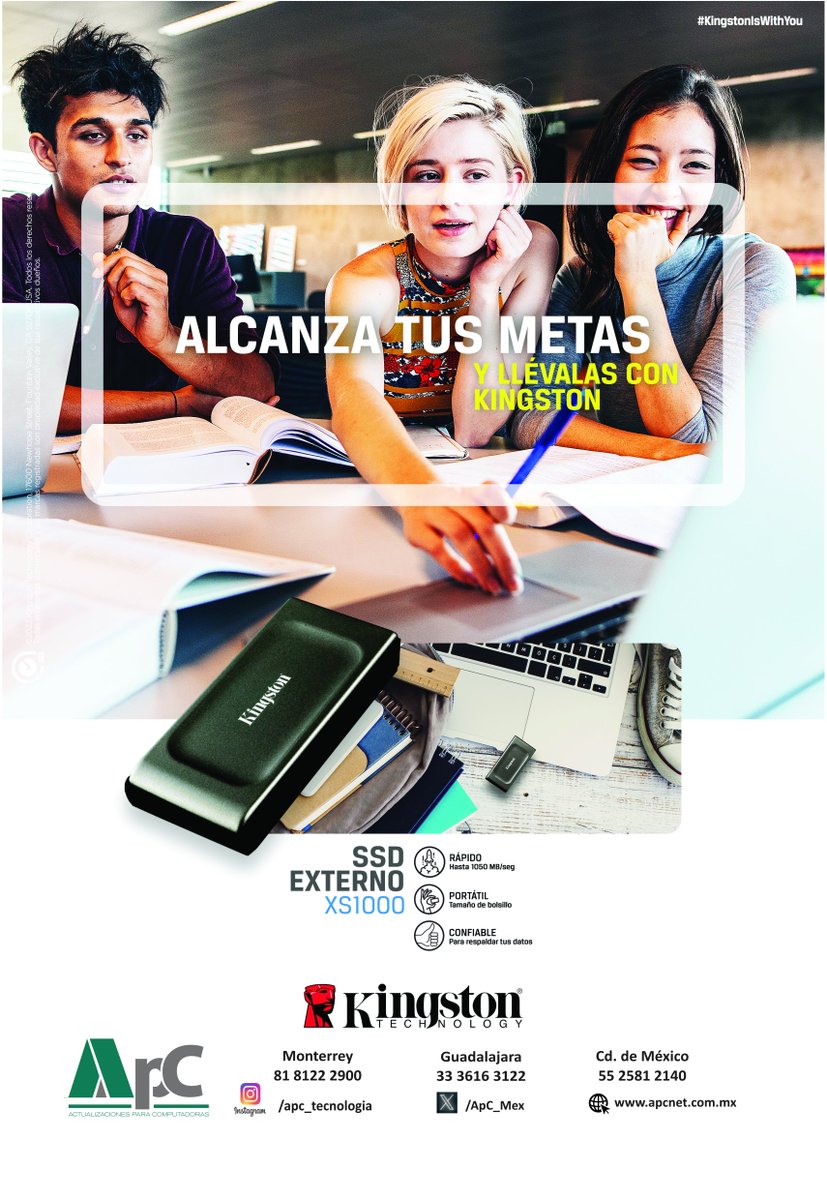 ApC_Mex's tweet photo. Unidad de estado sólido externa (SSD) XS1000 Unidad externa USB 3.2 Gen 2
Velocidades hasta 1050MB/seg (lectura) y 1000MB/seg (escritura) https://t.co/FZ5CQ4ujZV