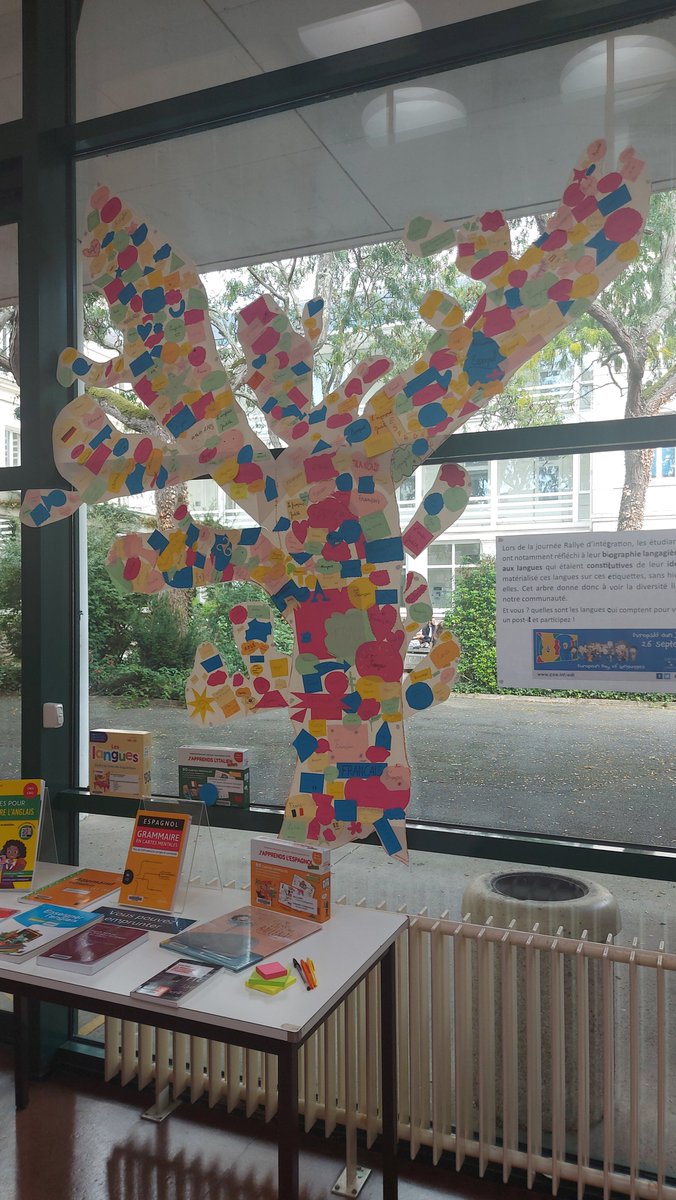 L'arbre des langues réalisé ce 26 septembre à la BU <a href="/INSPE_Bretagne/">INSPÉ de Bretagne</a> de Rennes à l'occasion de la journée européenne  des langues <a href="/bu_ubo/">Bibliothèques de l'UBO</a> <a href="/UBO_UnivBrest/">UBO - Univ. Brest</a>  <a href="/ReseauInspe/">Réseau des INSPÉ</a>