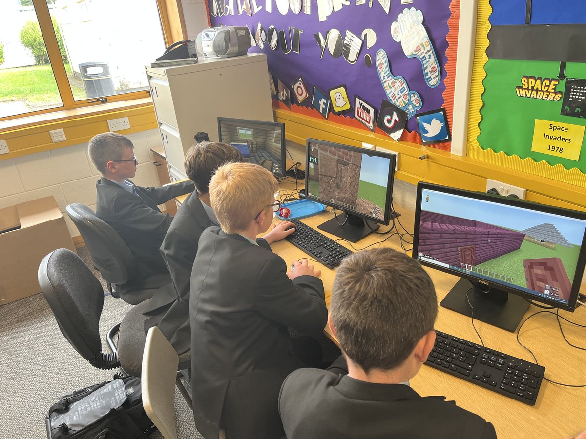 SPCICT's tweet image. Year 8 code club well underway in the St Mary building. Pupils getting to grips with Minecraft and collaborating in their world 🌎. Thank you to Mr Lynch @StPatsMaghera
#coding
#blockcoding