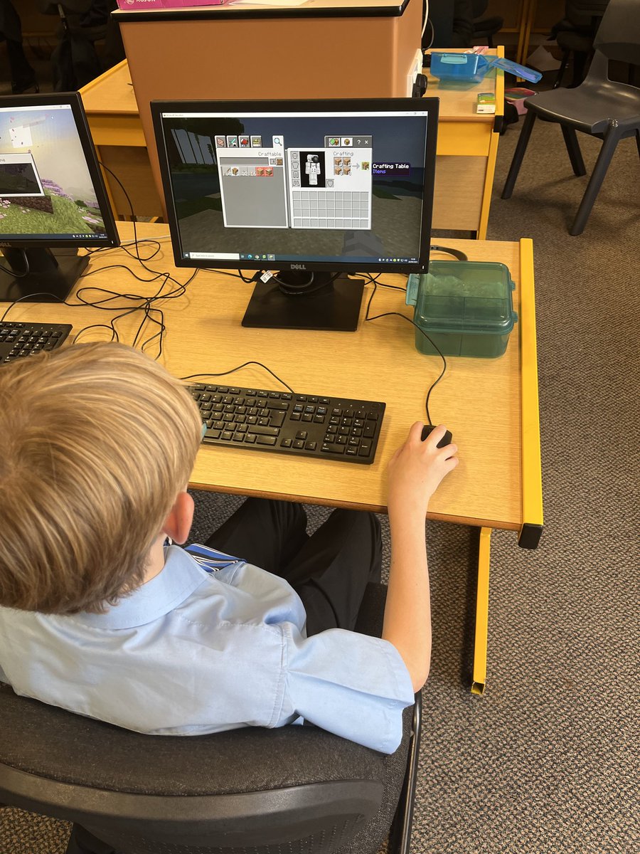 SPCICT's tweet image. Year 8 code club well underway in the St Mary building. Pupils getting to grips with Minecraft and collaborating in their world 🌎. Thank you to Mr Lynch @StPatsMaghera
#coding
#blockcoding