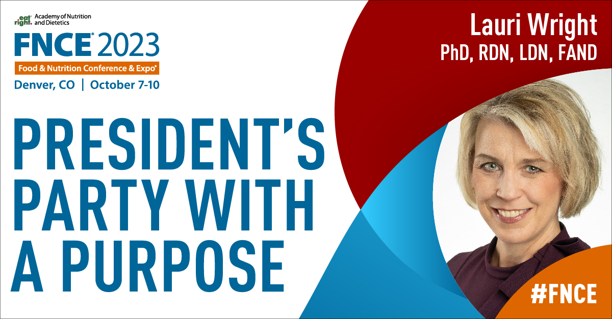 Update 💃 Group tickets are now available for the President's Party with a Purpose at #FNCE!

Learn more and join your colleagues for a fun evening that supports the Academy Foundation: sm.eatright.org/FNCEpresidents…

#eatrightPRO
