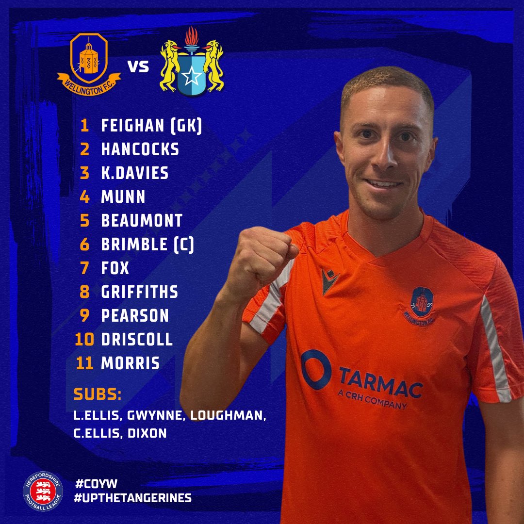 Our side to face <a href="/CleeHillUnited/">Clee Hill United</a>🍊

#COYW | #TangerineArmy | #UpTheTangerines