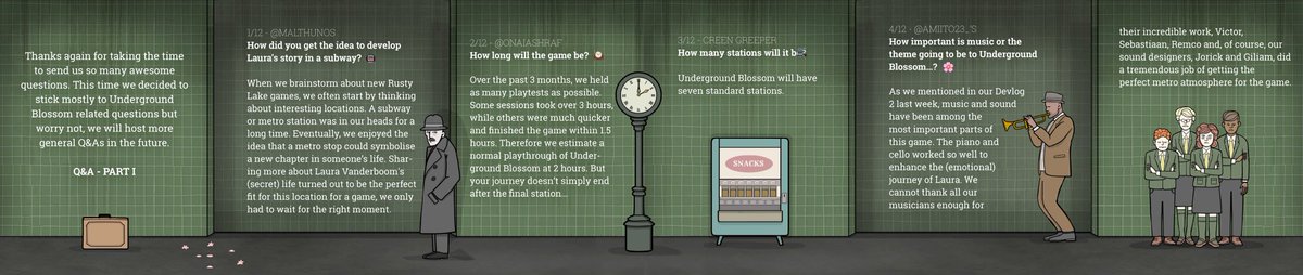 rustylakecom's tweet photo. With less than 24 hours to go until the release of 🚇 Underground Blossom 🌸, here are the answers to your burning questions on the game’s development process 🔍
📰 Please enjoy the third and final #UBDevlog Q and A:
https://t.co/ZzzARAxDqE 🖤 https://t.co/xOS99Oc3nP