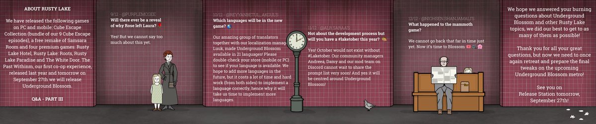 rustylakecom's tweet photo. With less than 24 hours to go until the release of 🚇 Underground Blossom 🌸, here are the answers to your burning questions on the game’s development process 🔍
📰 Please enjoy the third and final #UBDevlog Q and A:
https://t.co/ZzzARAxDqE 🖤 https://t.co/xOS99Oc3nP