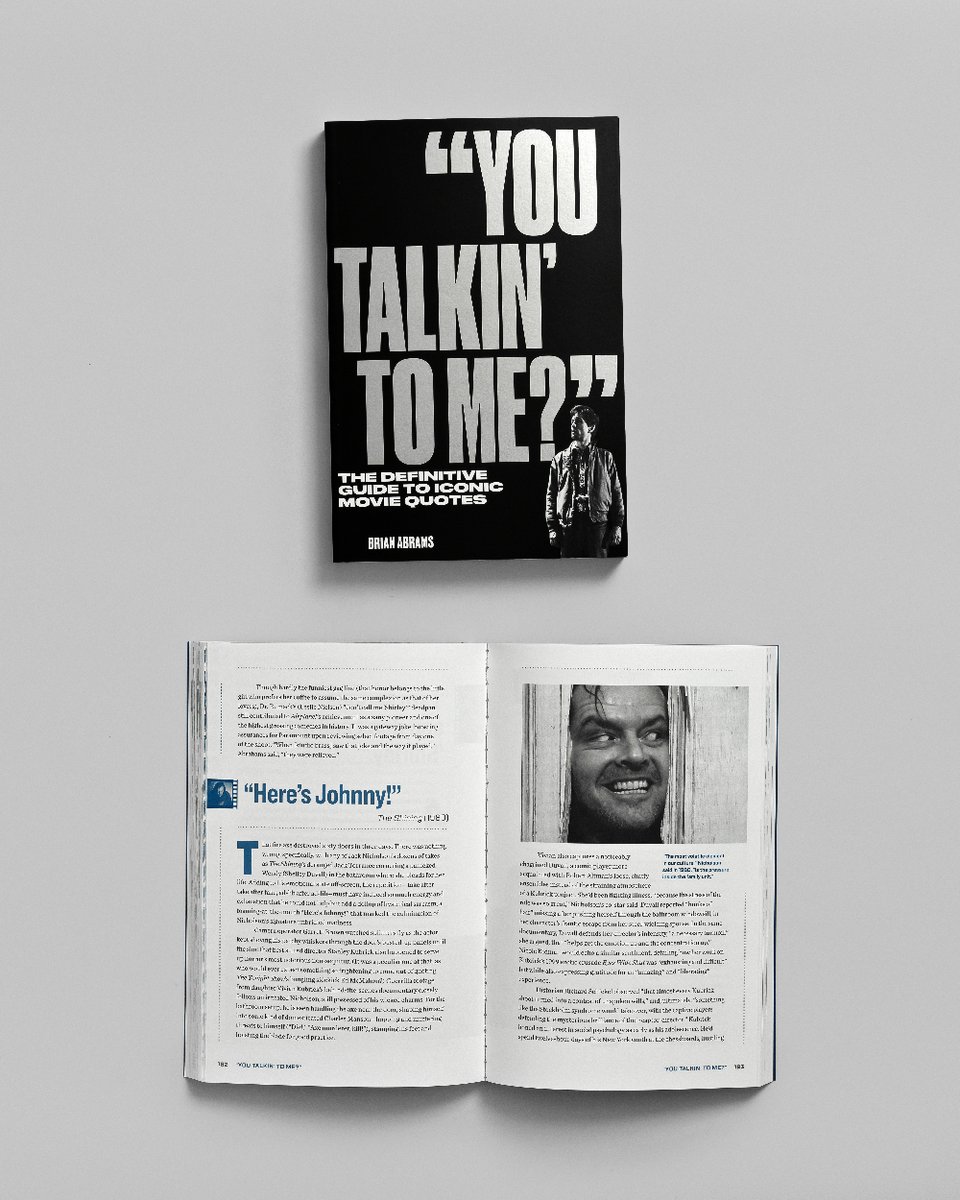 HEY! We’re talkin’ to you! We need you to know that “You Talkin’ To Me?”: The Definitive Guide to Iconic Movie Quotes by @BrianAbrams is on sale today! bit.ly/GuideToIconicM… is a fun, fascinating, and exhaustively reported look at all the iconic movie quotes we know and love