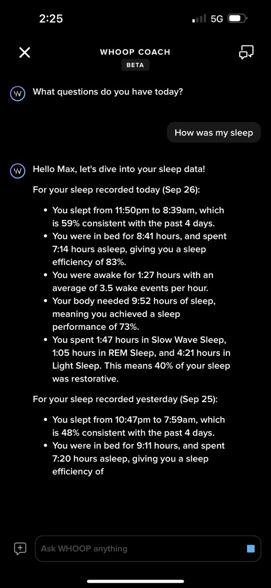 I’ve had this for about 2 weeks 

It’s legit a game changer. It’s you asking questions about your health and getting personalized responses. 

It’s like having a coach that knows all about you answer your questions.
