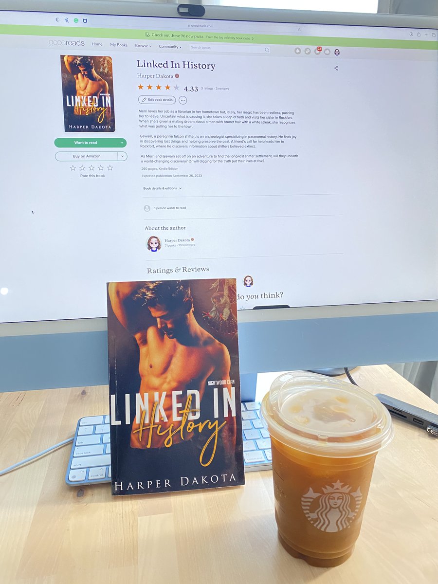 Celebrating Release Day with an iced coffee for lunch.
Car's back from repairs, had an eye appointment, and now I'm back home working on the computer. :) Thank you for the reviews! 💜
#nightwoodclanseries #indieauthor #newrelease #thankyouforthereviews @starbucks #goodreadsauthor