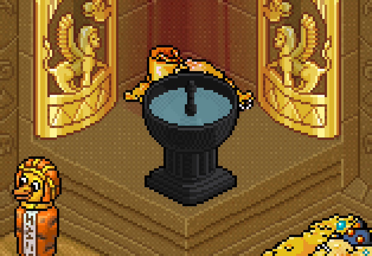 Habbo's tweet photo. oh and LOL yeah also wanted to share this to confirm what the new, black classic rare is since there has been a huge amount of (mostly incorrect) speculation hehe

presenting to you… 𝔱𝔥𝔢 𝔇𝔢𝔞𝔱𝔥𝔩𝔶 𝔉𝔬𝔲𝔫𝔱𝔞𝔦𝔫 ☠️ https://t.co/TUtT4KRVWb