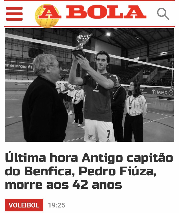 Benfica - Antigo capitão Pedro Fiúza morre aos 42 anos