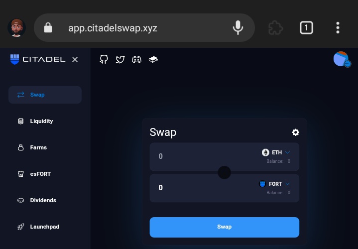 scripted_whiz's tweet image. ...master the art of swapping tokens:
1. Connect your wallet.
2. Select your tokens.
3. Enable new tokens if needed.
4. Execute your swap.

Citadel's DApp is officially LIVE! 

👉 app.citadelswap.xyz

#Base #BaseProject #Layer2 #Citadel #FORT #esFort #BuildonBase