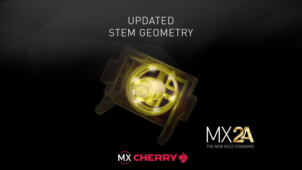 cherrymx's tweet photo. What's new in MX2A? Part 3: Updated Stem Geometry – Stability Meets Precision 👑
 
For stable and precise keypresses, we added six meticulously engineered ribs, affectionately termed the "crown".

🚀 Ready to experience MX2A? https://t.co/Vvjr3YpcPt

#mx2a #TheNewGoldStandard https://t.co/Wqa3uIcWeu