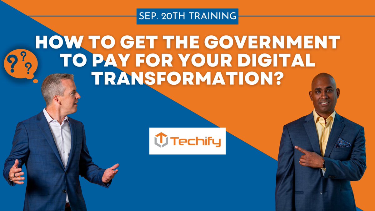 TechifyYourIT's tweet image. Did you miss last week&apos;s webinar on how to get the government to pay for your digital transformation?

Here&apos;s the recording! bit.ly/46lrgPH

#SmallBusiness