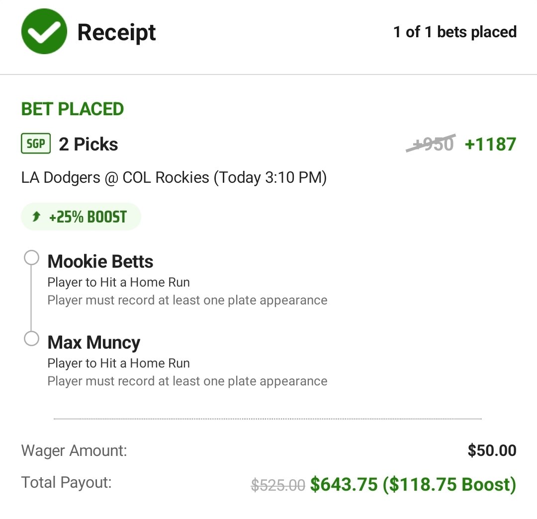 Just give me one of the 2 in their first at bat to give me some adrenaline