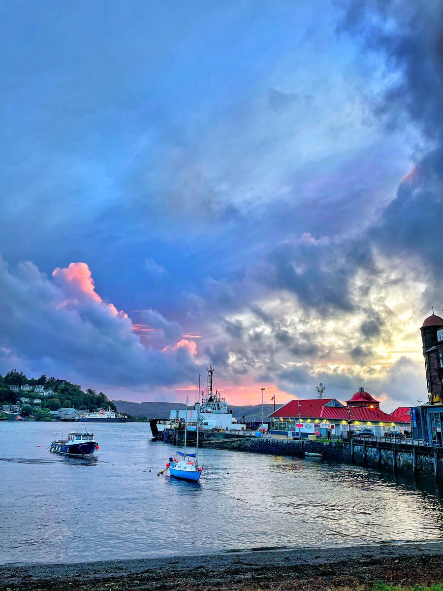 Sunset over Oban, Scotland tonight.
