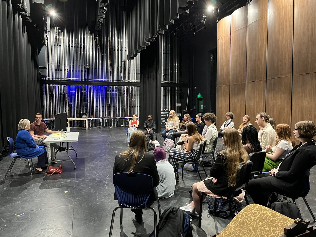 Advanced Theatre spent some time today with theatre artist Matt Schwader from <a href="/AvilaTheatre/">Avila Theatre Dept.</a> and local actor/former teacher Kathy Breeden soaking up tips and tricks for auditions.
