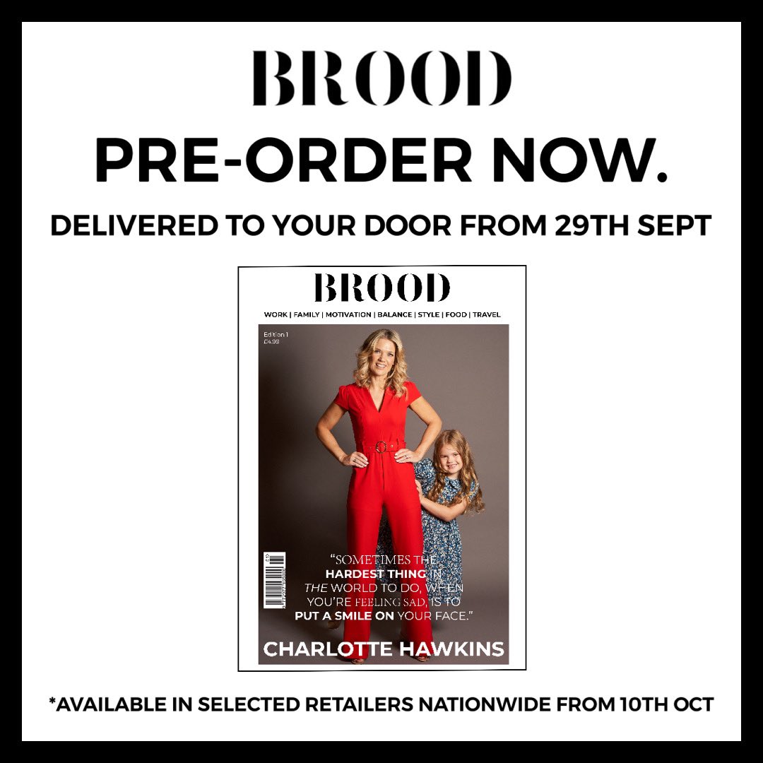 THE COUNTDOWN IS ON… The very first printed edition of BROOD is nearly here!! 🙌🏻 Jam-packed with fun, inspiring, informative and helpful features that every entrepreneurial and working parent will love! Subscribe now (broodmagazine.com/subscribe) #magazinecover @CharlotteHawkns