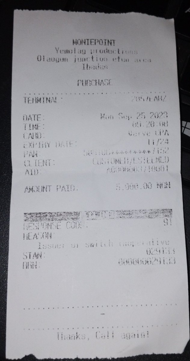 oyejobiayo's tweet photo. @PolarisBankLtd Good day, my uncle had a transaction on his account of 1013641159 in sum of five thousand naira only on 25th September,2023 with Moniepoint POS machine, the transaction was declined with a response of "issuer or switch inoperative" kindly investigate. https://t.co/qf3Qu5pgum