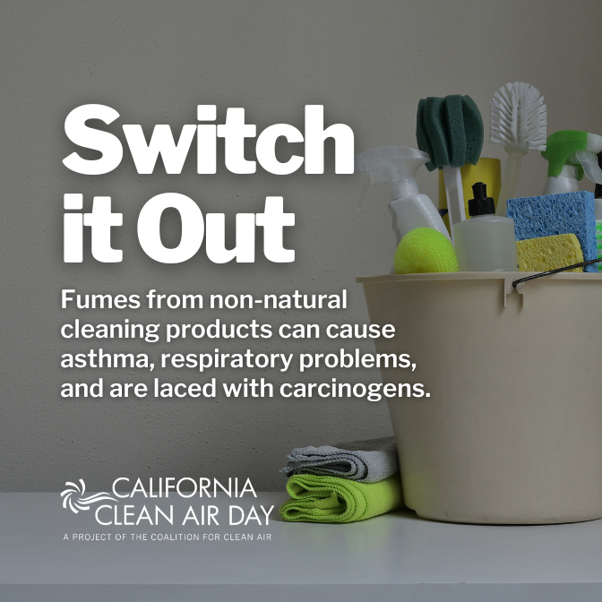 MCECleanEnergy's tweet photo. Cleaning products can contain nasty fumes that cause asthma, respiratory problems, and more. Pledge switch to natural all-purpose cleaner on #CleanAirDayCA when you take the @CleanAirDay pledge: https://t.co/9xD2Q7hb10 https://t.co/kfWci0fqxN