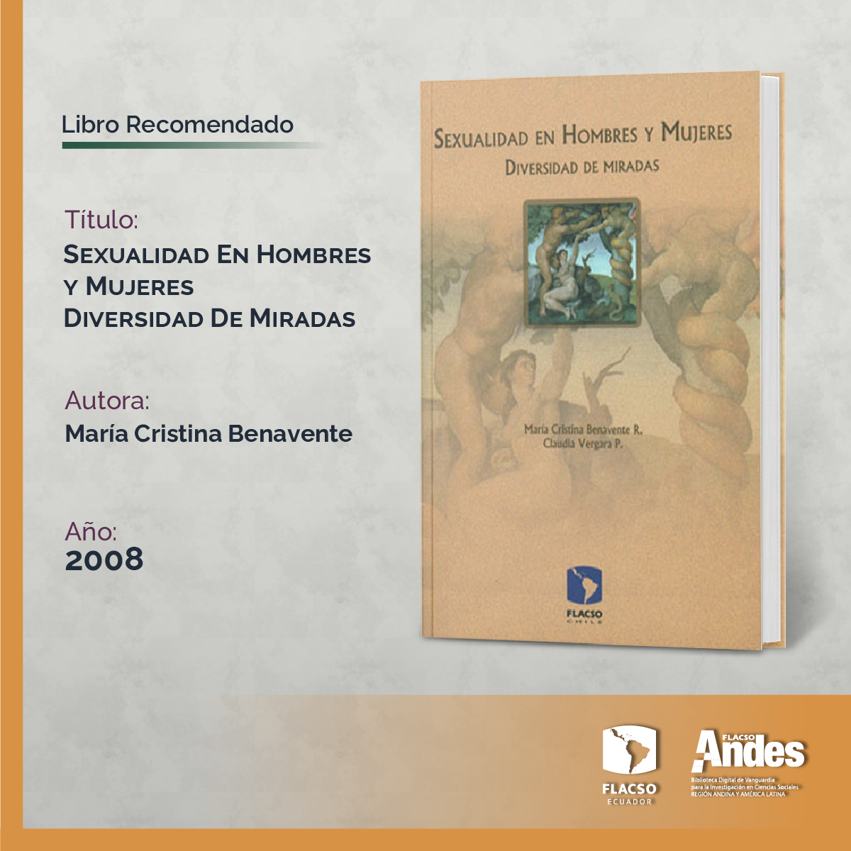FlacsoAndes's tweet photo. #LibroRecomendado Sexualidad en hombres y mujeres. Diversidad de miradas. por María Cristina Benavente.
https://t.co/cGmJMuLE0z
#Género #Sexualidad #EstereotiposSexuales #Chile
@FLACSOec
#ComunidadFLACSO https://t.co/tTo93gQP0Q