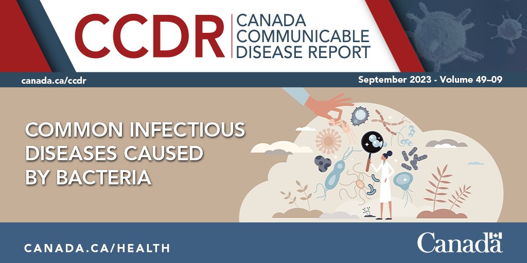 GovCanHealth's tweet photo. The latest issue of the Canada Communicable Disease Report focuses on common #InfectiousDiseases caused by #bacteria. 

Read it here: https://t.co/mCLu4yxXip

#CCDReport https://t.co/0i7aIF86o5