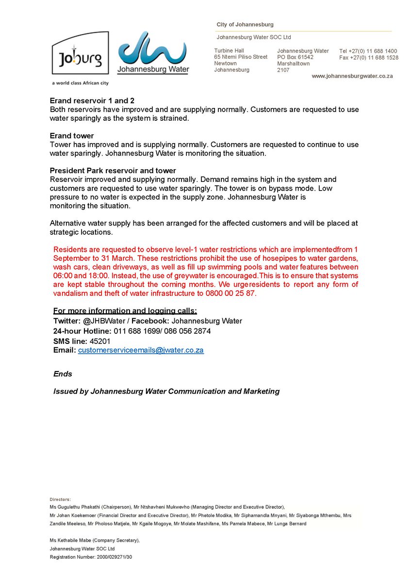 Johannesburg Water tweet media
