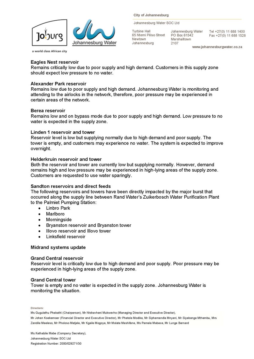 Johannesburg Water tweet media