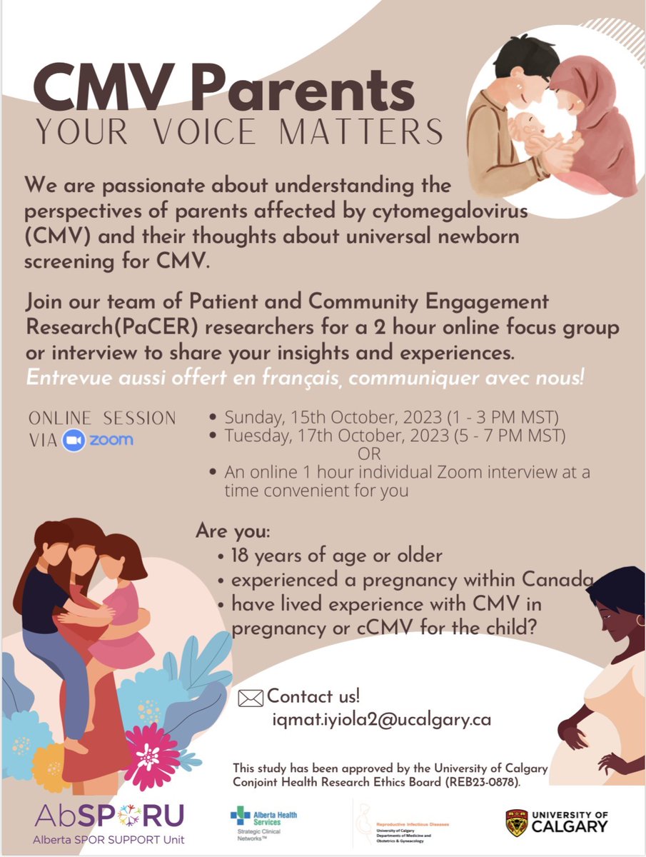 Are you a parent or expectant parent who has been affected by Cytomegalovirus (CMV)? Please consider joining a focus group or interview to share your insights and experiences. #cmvawareness  #cytomegalovirus