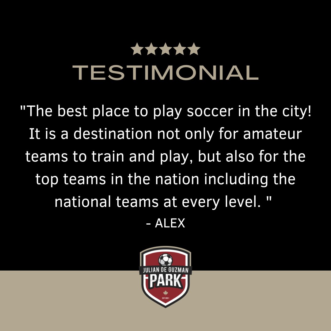 This #TestimonialTuesday, one of our recent guests is sharing their positive experience at #JDGPark! ⭐

Have you recently visited our pitch? If so, we would love for you to leave us a Google Business review here: g.page/r/CeuOi1FN_zPO…

#Testimonial #OttawaSoccer