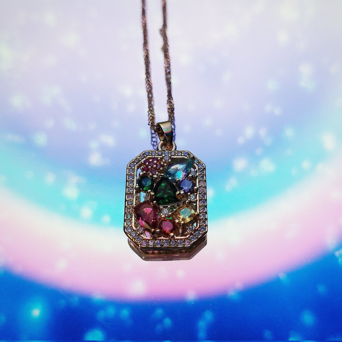 Glimpse of The Rainbow necklace out now! 🌈 Only 2 available!