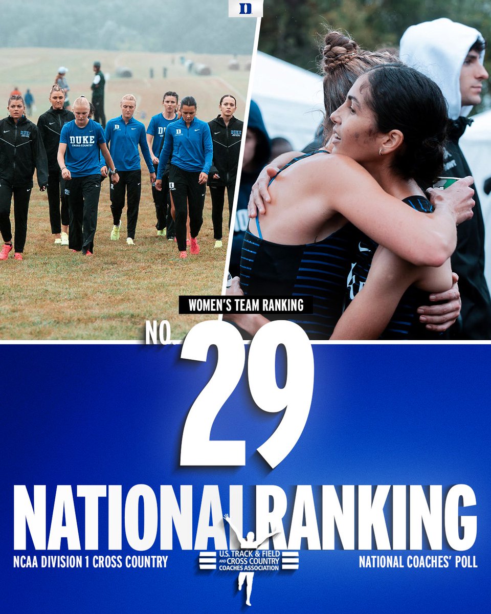 If you need us, we’ll be in the National Rankings 📍🔵😈

The women’s team jumped into the NCAA Division I Women’s Cross Country National Coaches’ Poll this week at No. 29💪 Blue Devils: 📈

#NCAAXC 📸 by Amanda Beach Photography