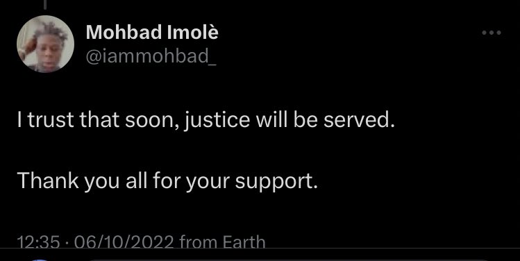 OgaMarvin's tweet photo. This is the coldest part of this Mohbad issue.

Bro believed in getting justice, and thanked us for it. 😭

Keep resting Imole

#Justice4mobhad https://t.co/8FPPEDbkaC