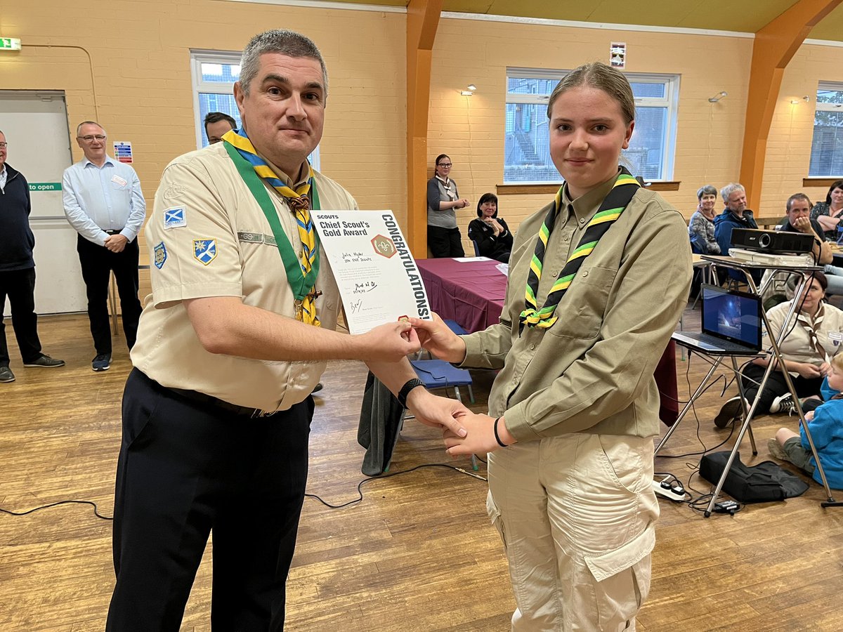 After our walk the Deputy DC kindly presented badges to our young people. This included investing our newest Beavers, a Chief Scouts Bronze Award to Beaver Leo and a Chief Scouts Gold Award to now Explorer Scout Julia. Well done to all!! <a href="/enescouts/">Edinburgh NE Scouts</a> <a href="/sesscouts/">South East Scotland Scouts</a> <a href="/ScoutsScotland/">Scouts Scotland</a>