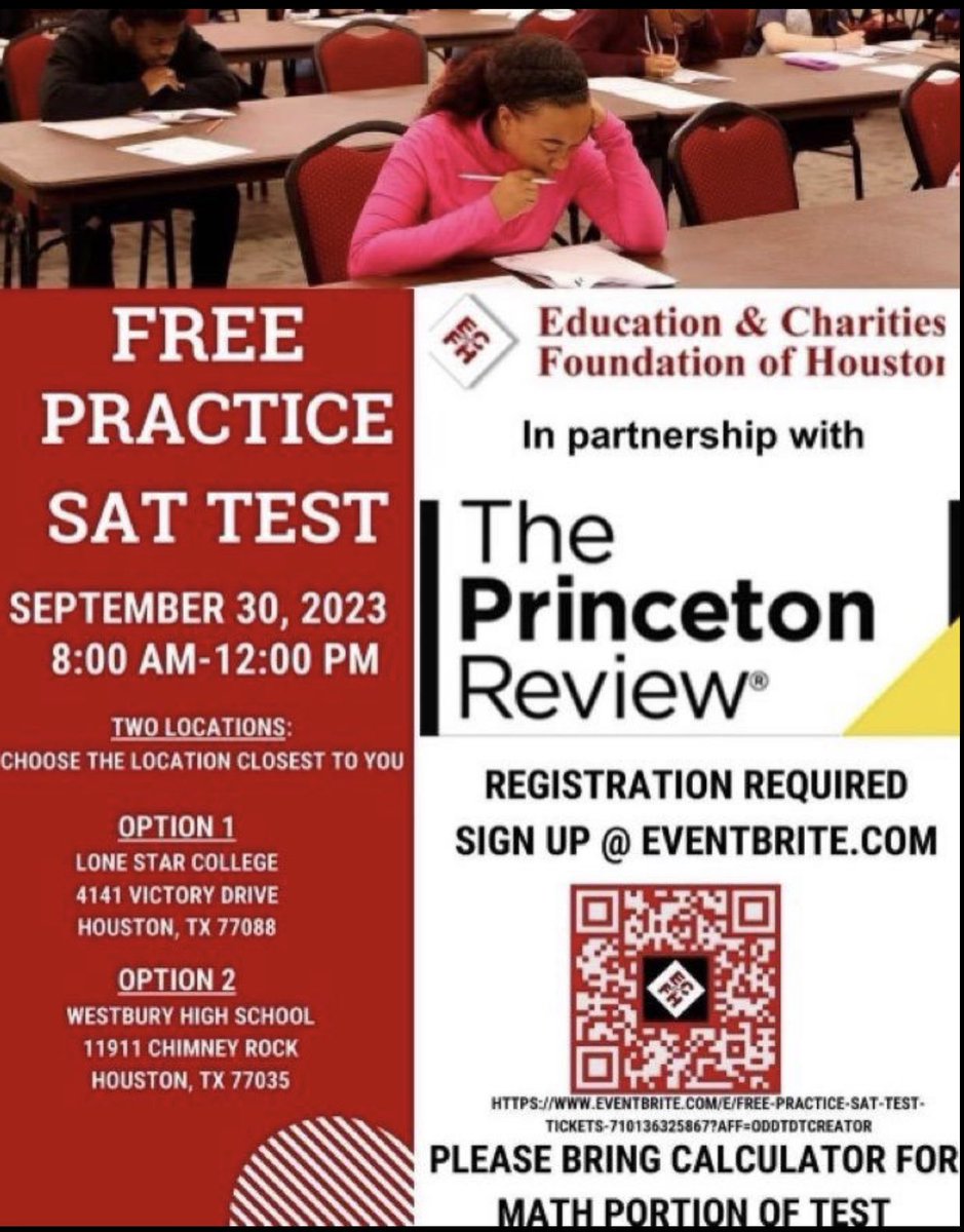 Milby Wraparound Specialist (@wraparoundmilby) on Twitter photo 🗣️Calling all High School students who are in need of a FREE practice SAT test. Don’t miss out on this opportunity! 
For questions or concerns, contact the Wraparound Resource Specialist.
 📞 (713) 928-7401 ext: 221 🗣️Calling all High School students who are in need of a FREE practice SAT test. Don’t miss out on this opportunity! 
For questions or concerns, contact the Wraparound Resource Specialist.
 📞 (713) 928-7401 ext: 221