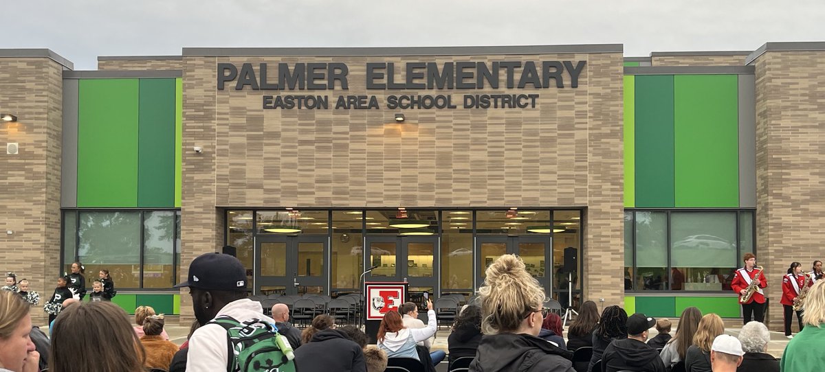 EastonAreaSD's tweet photo. Celebrating the @EASDPalmer Ribbon Cutting Ceremony tonight. A wonderful gathering of current and former staff, students, administrators, and Board members, as well as our AMAZING community. Thank you for celebrating with us. #easdroverpride https://t.co/dHwXpIm3VD