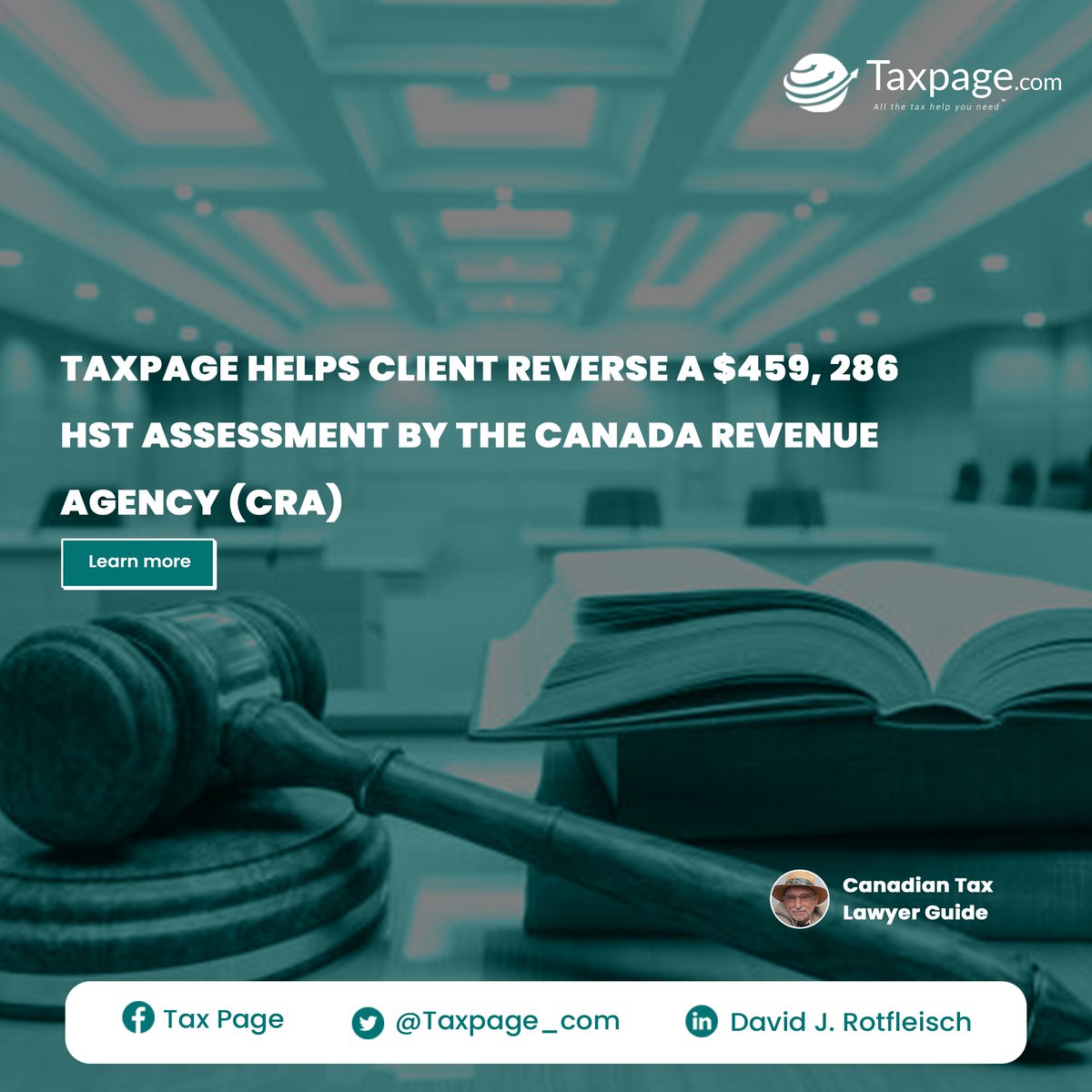Taxpage helps client reverse a $459,286 HST assessment by the Canada Revenue Agency (CRA)

#Thread

#Taxpage #Taxlitigation #CaseStudy #Canada
