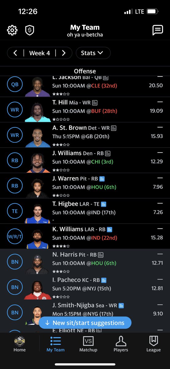 Dschmidty's tweet photo. @NFLFantasy 0-3. 4th in points though. 🤦🏻‍♂️ https://t.co/NxxW7vkB9m
