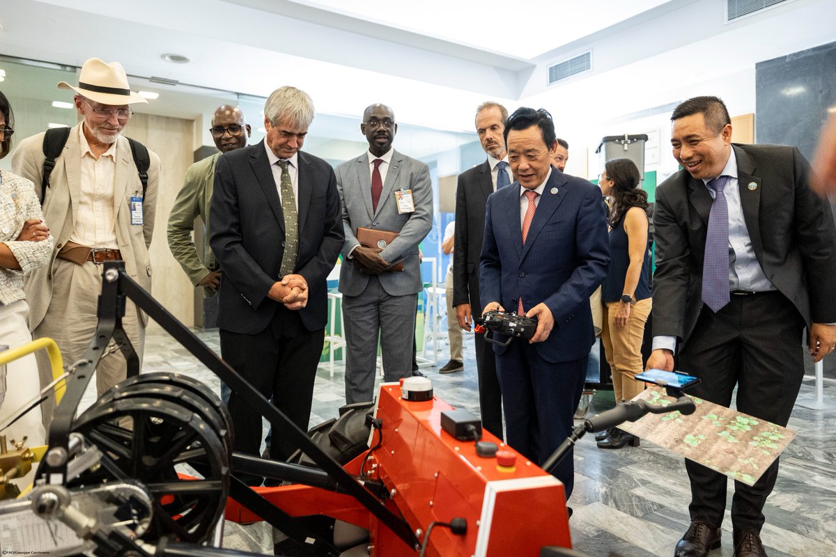 FAODG's tweet photo. The machinery and #Aginnovation at @FAO drives home an important point: farmers must have access to tools and tech that support sustainable #AgriculturalMechanization and #SustainableLivestock production alike. This is key to transforming agrifood systems and achieving #4Betters. https://t.co/1QTJRPA5lM