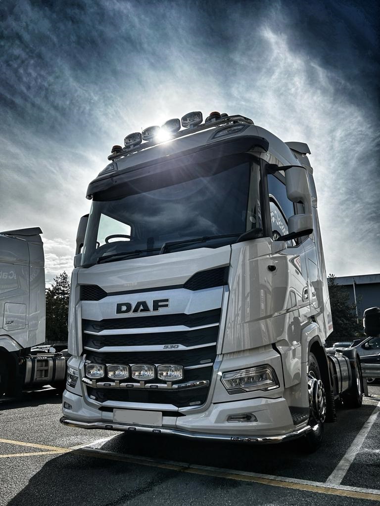 Can you guess what company this DAF is for? 🤔 We recently delivered this impressive DAF XF 530 to a mystery customer. The truck is currently in stock colours but the livery will be done by the client. We will reveal the answer and new photos once the livery is complete... 🤩