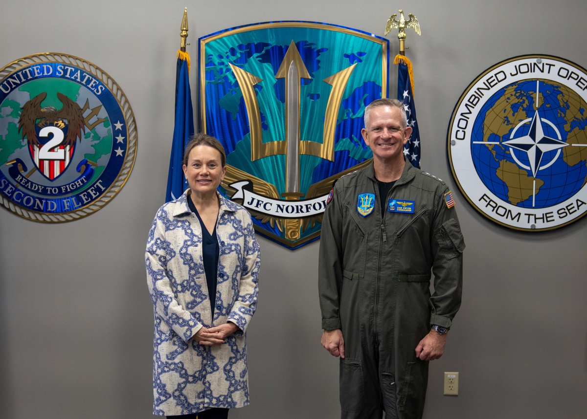 JFCNorfolk's tweet photo. JFC Norfolk welcomed the @NATO Permanent Representatives as part of their visit to the USA. During the visit The Delegation was briefed on JFC Norfolk's role in DDA, the future development of the HQ and our current focus within the North Atlantic and Artic regions. #WeAreNATO https://t.co/0aEHUv6IuE