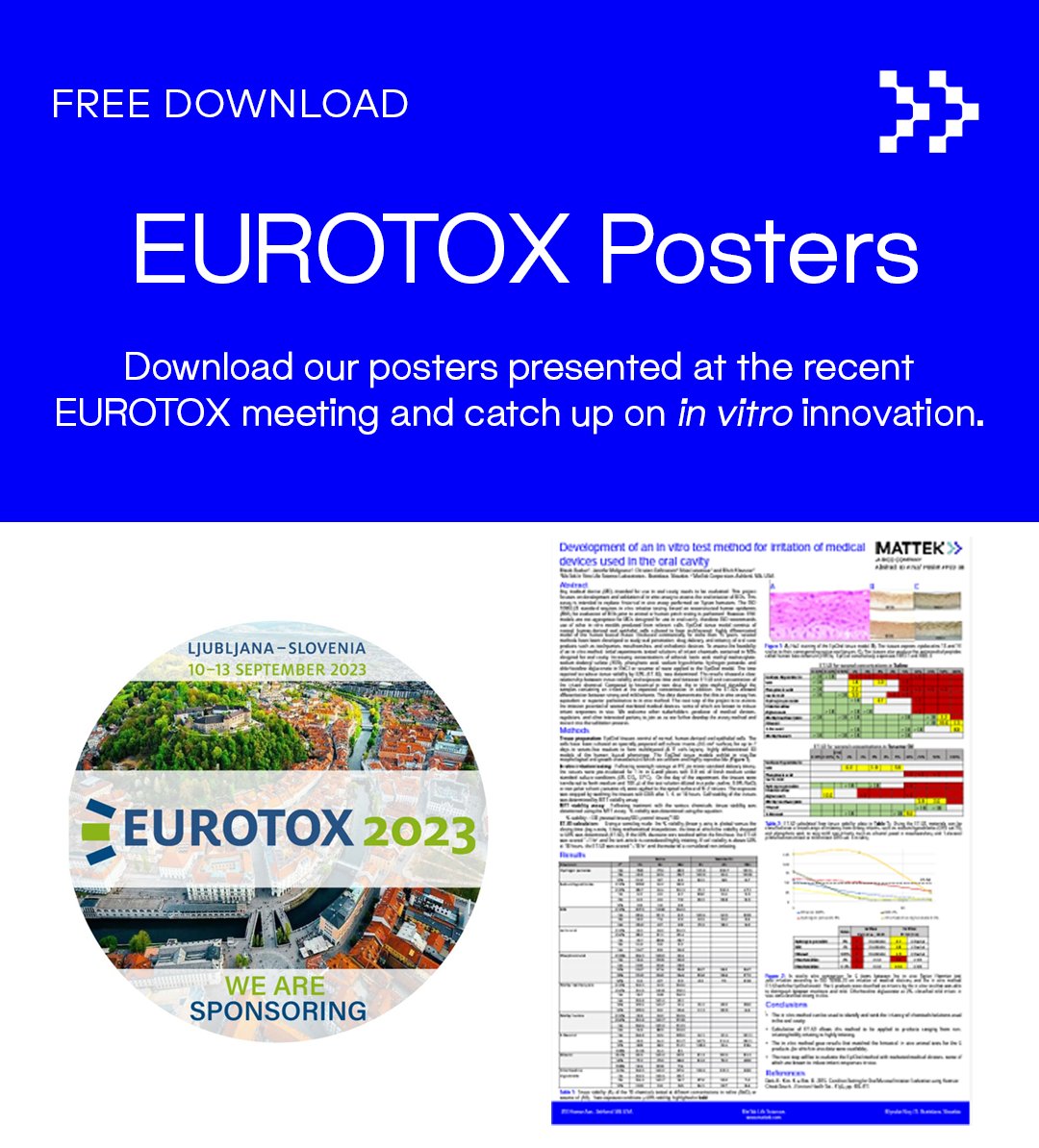 MatTekLifeSci's tweet image. FREE DOWNLOAD: Three new posters at the recent EUROTOX 2023 meeting are now available for download. Get yourself up to speed on the latest in vitro innovation!

Download: ow.ly/cLNu50PPTyX

#invitrotesting #betterscience #eurotox
