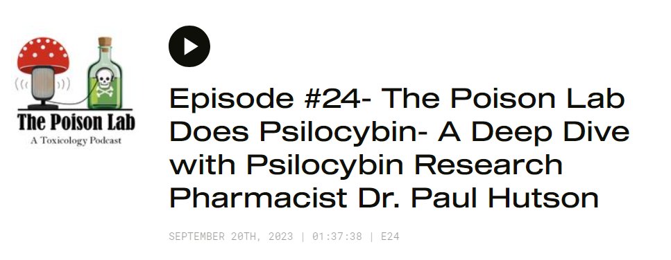 Professor Paul Hutson joins the @LabPoison podcast to explore the research behind therapeutic #psilocybin, shedding light on the rigorous study protocols and sharing a glimpse into the potential future of psilocybin in mainstream medical practices. thepoisonlab.com/episodes/episo…