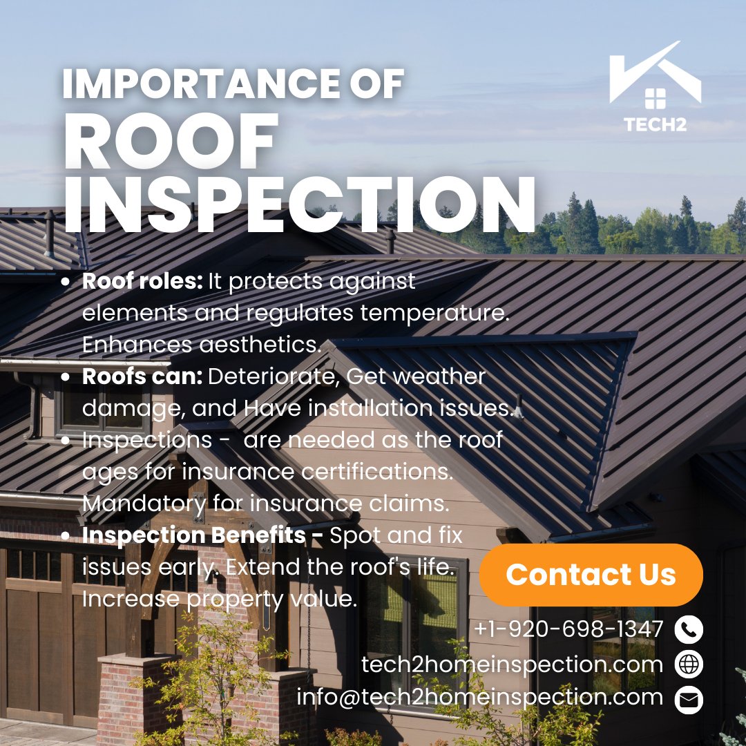 Tech2homeInsp's tweet image. 🏠 Ensure your roof stands strong! Regular inspections:
✅ Spot early issues.
✅ Prolong roof life.
✅ Boost property value.
Don't wait, let the experts do a check! 🌦️🔍
#RoofCheck #HomeCare #PropertyValue #SafeHomes #WeatherProof #ExpertInspection #HomeGoals