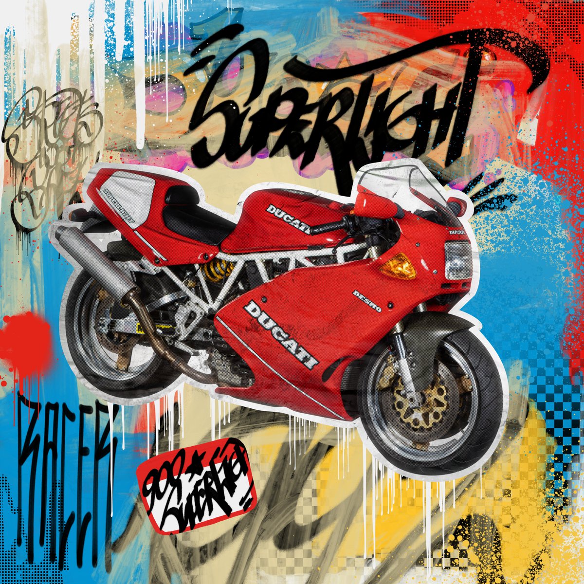 @scramblerducati Last in our collection, the 1992 Superlight, a feat of lightweight engineering, and juxtaposed with modern street art. 

#BuiltOnXRPL