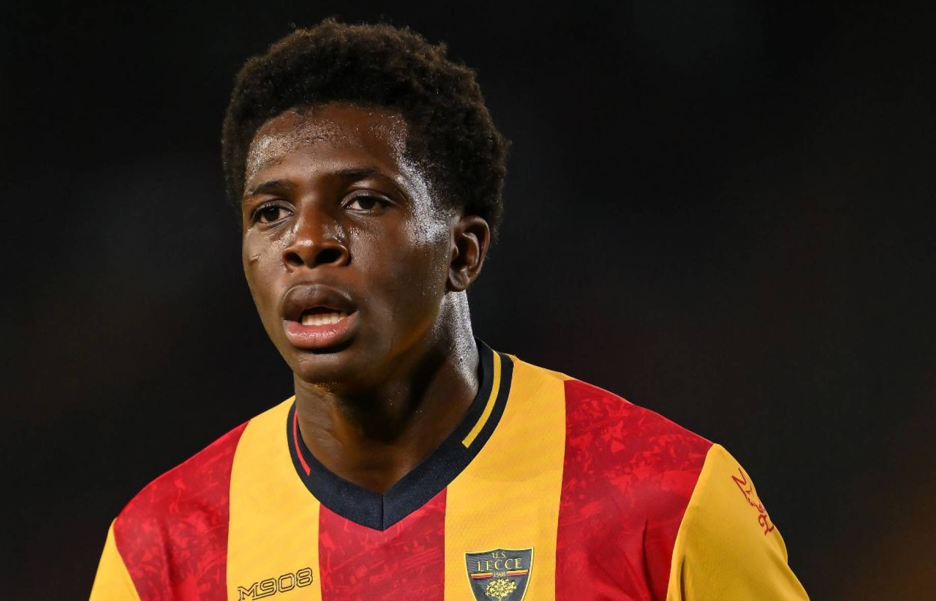 Lecce's Patrick Dorgu is a Liverpool transfer target.