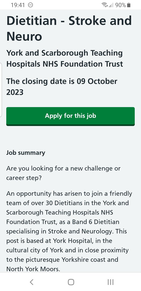 Catherine McKenna (@cat_mckennard) on Twitter photo Due to an internal promotion we've a brilliant new job opportunity 🎉. Are you a dietitian looking for a band 6 role in stroke & neuro? Want to join our supportive & inclusive @YorkTHDietitian & <a href="/YS_AHPs/">YSTeachingNHS_AHPs</a> family? 👀👇 jobs.nhs.uk/candidate/joba… <a href="/BDA_NSG/">BDA Neurosciences</a> <a href="/BDAyorkshire/">BDA Yorkshire Branch</a> <a href="/bdanortheast/">BDA North East</a> Due to an internal promotion we've a brilliant new job opportunity 🎉. Are you a dietitian looking for a band 6 role in stroke & neuro? Want to join our supportive & inclusive @YorkTHDietitian & <a href="/YS_AHPs/">YSTeachingNHS_AHPs</a> family? 👀👇 jobs.nhs.uk/candidate/joba… <a href="/BDA_NSG/">BDA Neurosciences</a> <a href="/BDAyorkshire/">BDA Yorkshire Branch</a> <a href="/bdanortheast/">BDA North East</a>